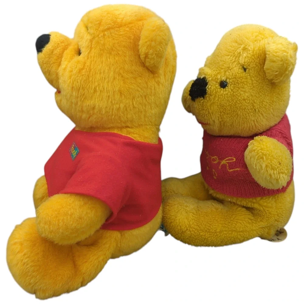 Vintage Winnie Pooh‎ Plush 1994 Mattel With Honey Pot Plush 2002 Disney Pooh
